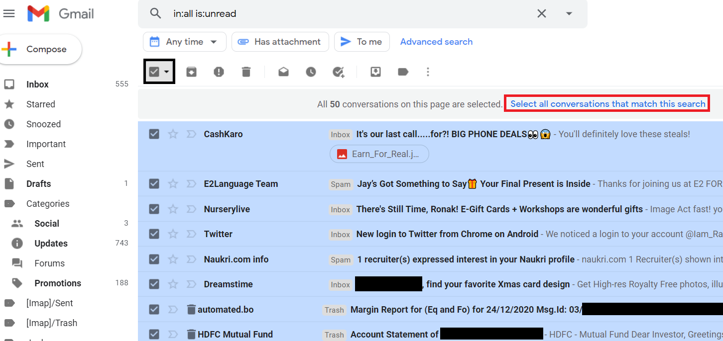 Mark All Emails As Read In Gmail | See Only Unread Emails