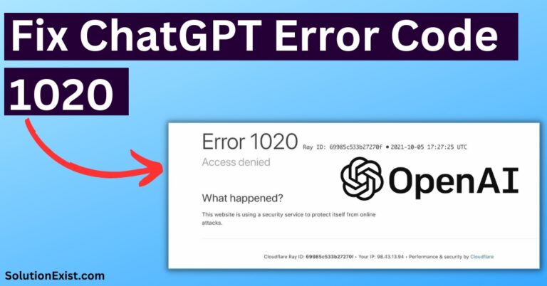 Fix ChatGPT Access Denied Error Code 1020