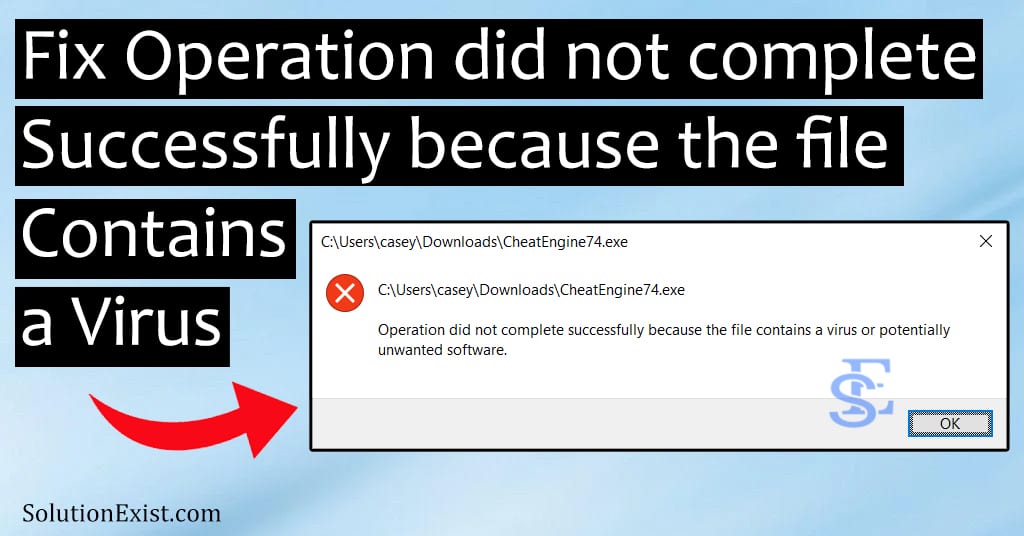 Fix operation did not complete successfully because virus windows 11